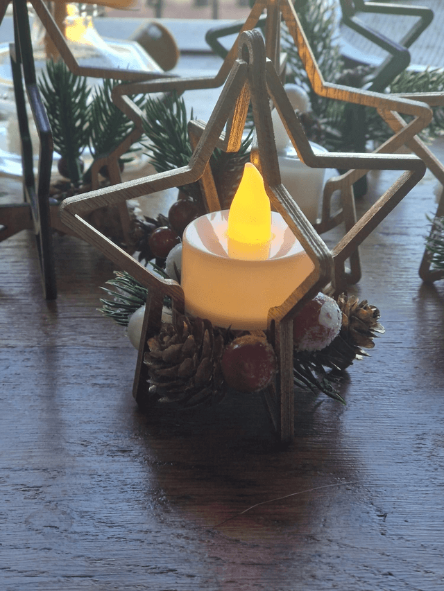 Suspension étoile Noël + LED